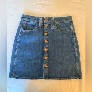 Madewell Denim Jean Button Down Mini Skirt with Pockets Size 26